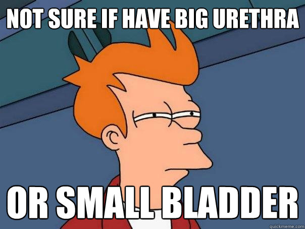 Not sure if have big urethra or small bladder  Futurama Fry