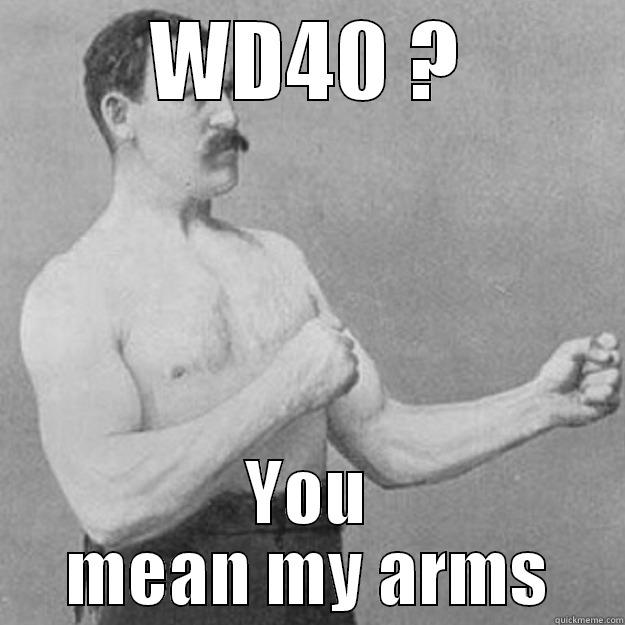 WD40 ? YOU MEAN MY ARMS overly manly man