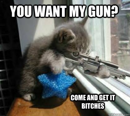 you want my gun? come and get it bitches  animals w guns