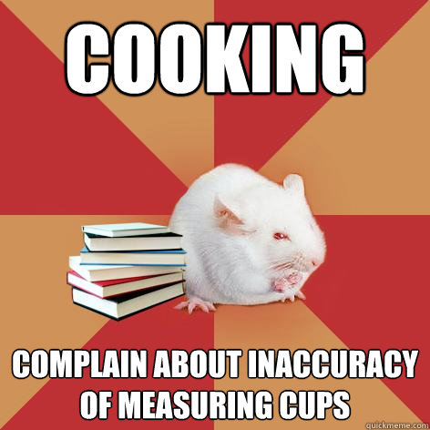 cooking complain about inaccuracy of measuring cups  Science Major Mouse