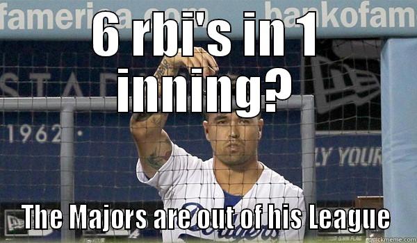 Out of his League! - 6 RBI'S IN 1 INNING? THE MAJORS ARE OUT OF HIS LEAGUE Misc