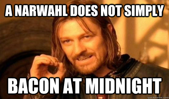 A Narwahl Does Not Simply bacon at midnight  Boromir