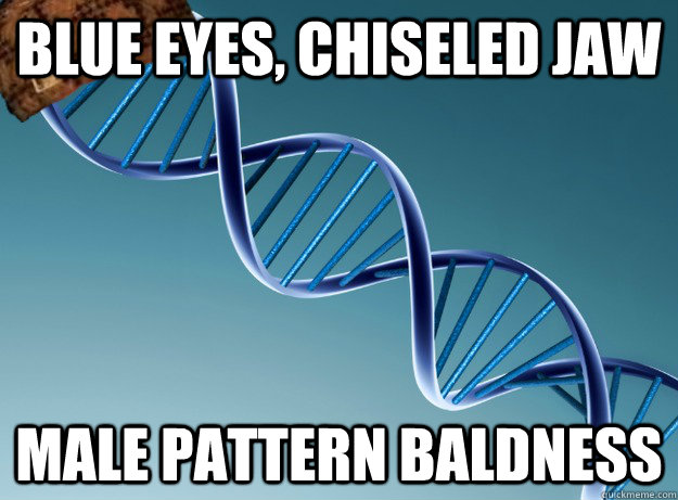 Blue eyes, chiseled jaw male pattern baldness - Blue eyes, chiseled jaw male pattern baldness  Scumbag Genetics