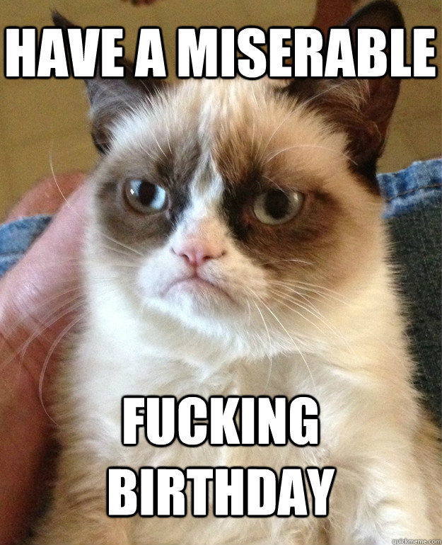 have a miserable fucking birthday  Grumpy Cat