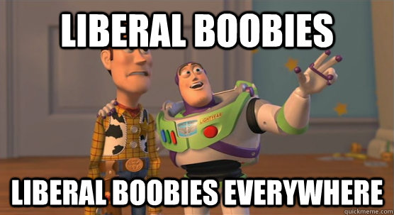 Liberal boobies liberal boobies everywhere  Toy Story Everywhere