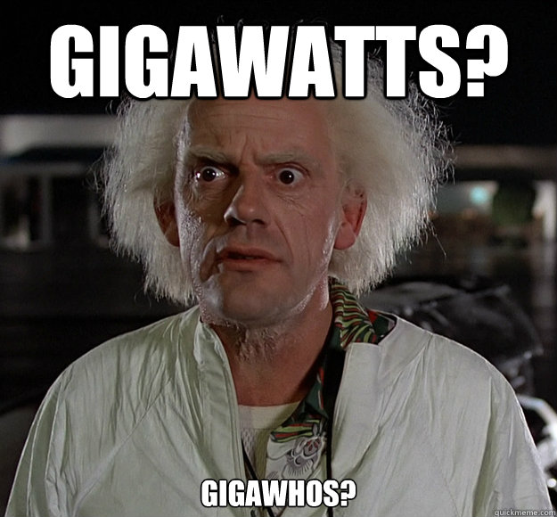 Gigawatts? Gigawhos? - Gigawatts? Gigawhos?  Overdue Insight Doc Brown