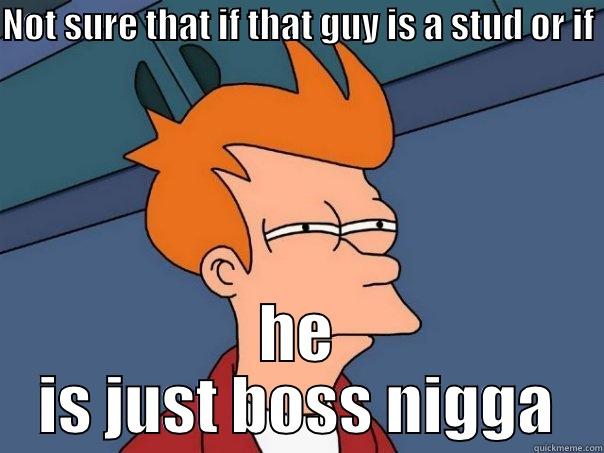 Not sure that if that guy is a stud or  - NOT SURE THAT IF THAT GUY IS A STUD OR IF  HE IS JUST BOSS NIGGA Futurama Fry