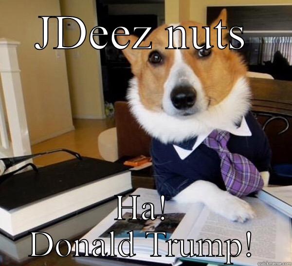 JDEEZ NUTS HA! DONALD TRUMP! Lawyer Dog