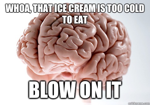 Whoa, that ice cream is too cold to eat Blow on it - Whoa, that ice cream is too cold to eat Blow on it  Scumbag Brain