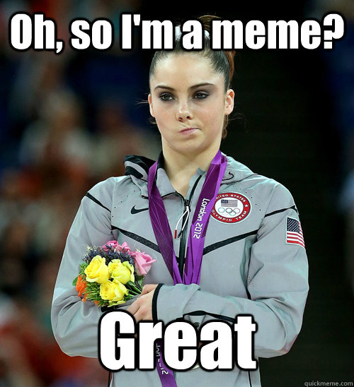 Oh, so I'm a meme? Great  McKayla Not Impressed