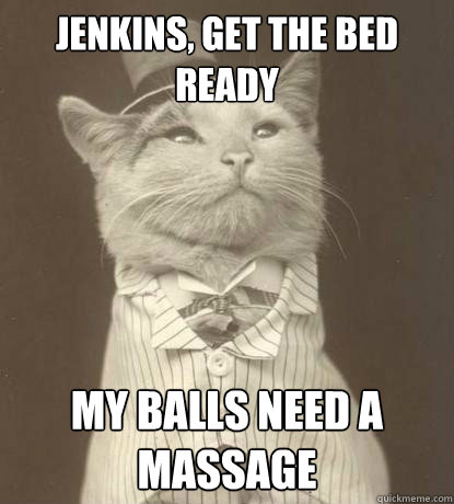 Jenkins, get the bed ready My balls need a massage  Aristocat