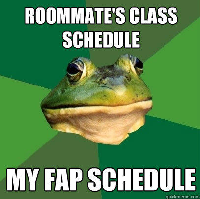 Roommate's Class Schedule My Fap Schedule  Foul Bachelor Frog