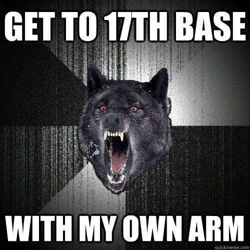 get to 17th base with my own arm  Insanity Wolf