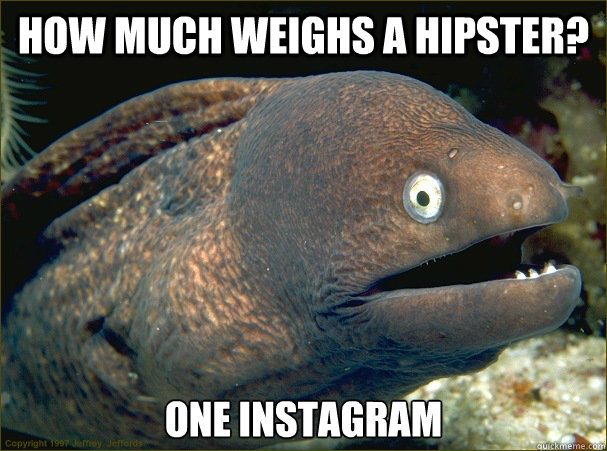 How much weighs a hipster? one instagram  Bad Joke Eel