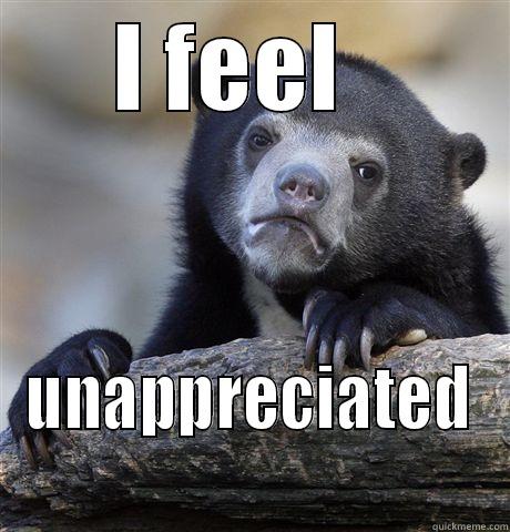 I FEEL   UNAPPRECIATED  Confession Bear