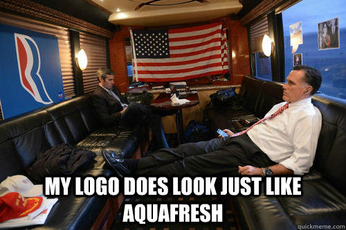  my Logo does look just like aquafresh  Sudden Realization Romney