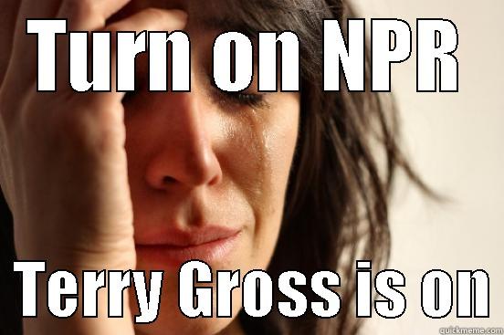 TURN ON NPR   TERRY GROSS IS ON First World Problems