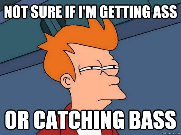 Not sure if I'm getting ass Or catching Bass  Futurama Fry