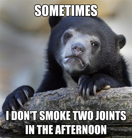 Sometimes I don't smoke two joints in the afternoon - Sometimes I don't smoke two joints in the afternoon  Confession Bear