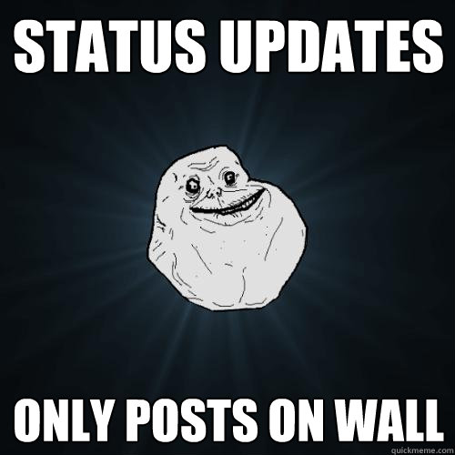 status updates only posts on wall  Forever Alone