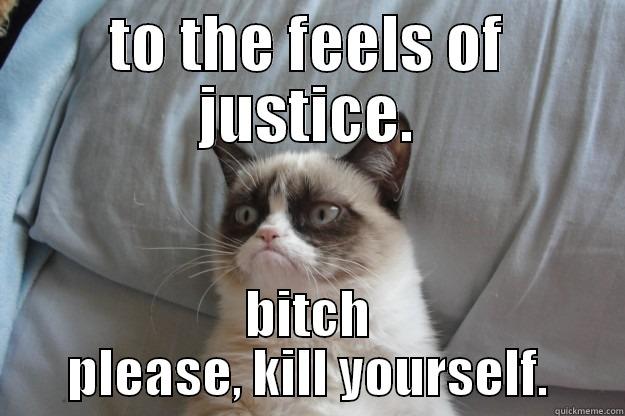 TO THE FEELS OF JUSTICE. BITCH PLEASE, KILL YOURSELF. Grumpy Cat