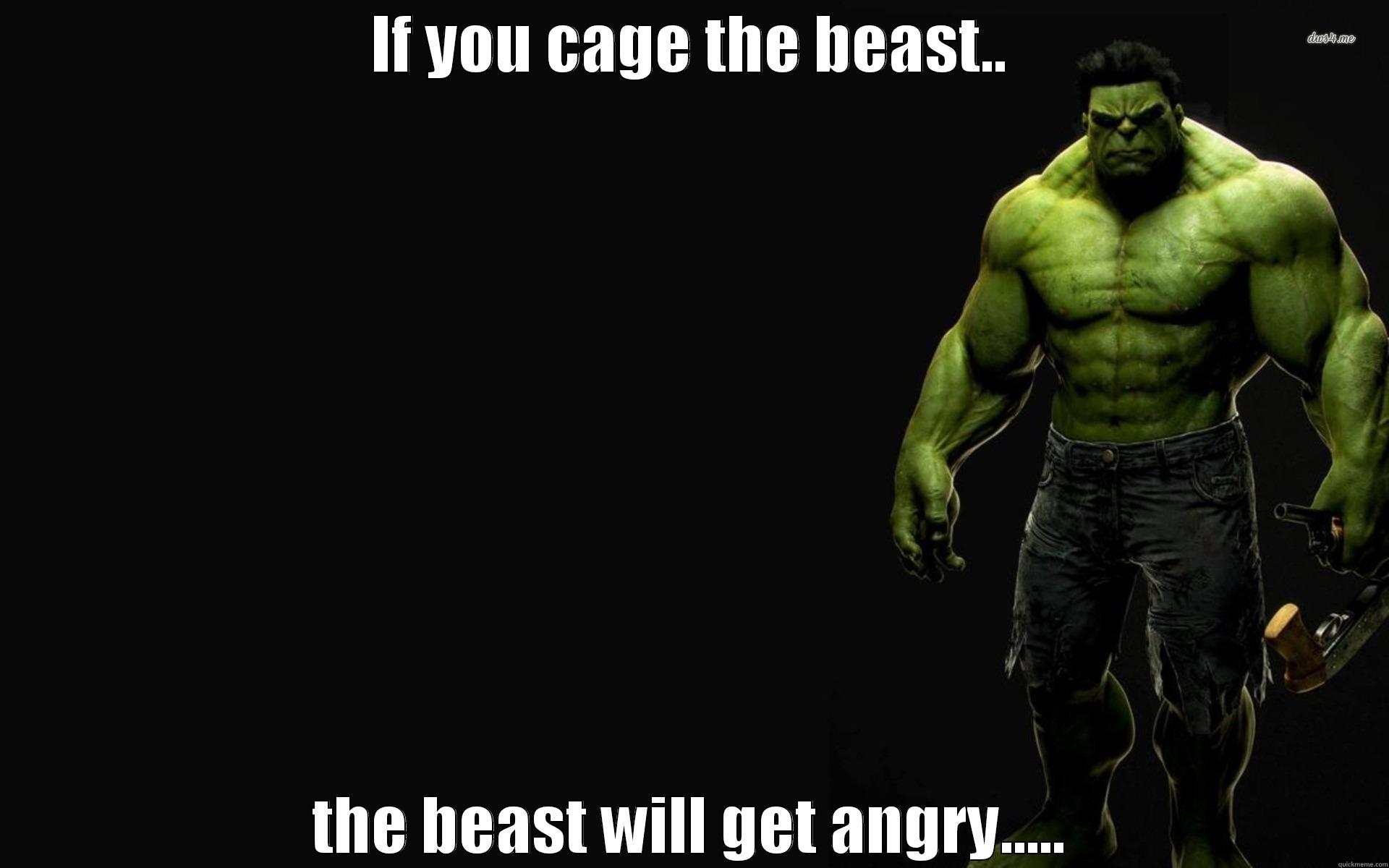 The beast  - IF YOU CAGE THE BEAST.. THE BEAST WILL GET ANGRY..... Misc