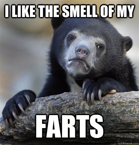 I like the smell of my farts - I like the smell of my farts  Confession Bear