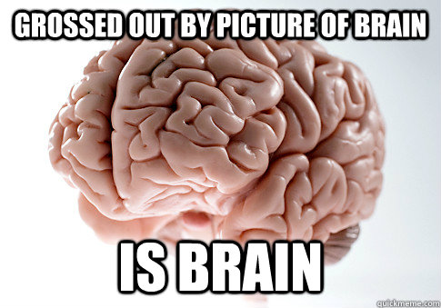 Grossed out by picture of brain is brain  Scumbag Brain