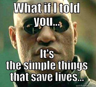 Simple things - WHAT IF I TOLD YOU... IT'S THE SIMPLE THINGS THAT SAVE LIVES... Matrix Morpheus