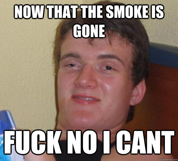 Now that the smoke is gone FUCK no I cant  10 Guy