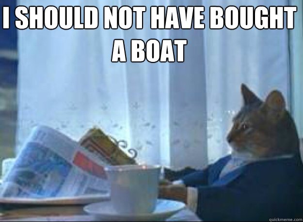 I should not have bought a boat   I should buy a boat cat