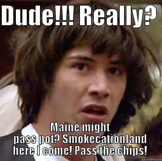 DUDE!!! REALLY?  MAINE MIGHT PASS POT? SMOKECATIONLAND HERE I COME! PASS THE CHIPS! conspiracy keanu