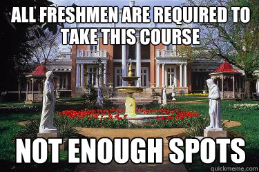 All freshmen are required to take this course Take this course Not enough spots  