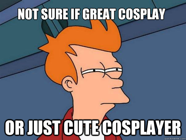 Not sure if great cosplay Or just cute cosplayer  Futurama Fry