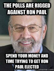 The polls are rigged against Ron Paul Spend your money and time trying to get Ron Paul elected  Lew Rockwell