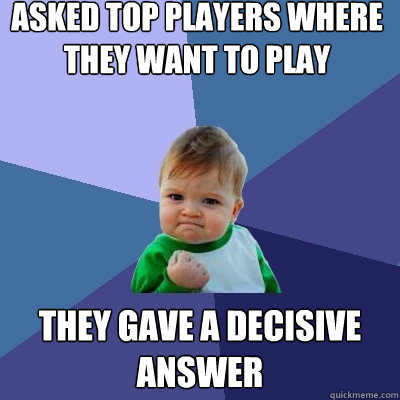 Asked top players where they want to play They gave a decisive answer  Success Kid