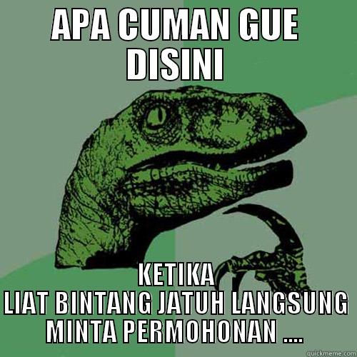 howww bby - APA CUMAN GUE DISINI KETIKA LIAT BINTANG JATUH LANGSUNG MINTA PERMOHONAN ....  Philosoraptor