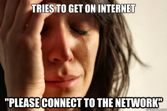 Tries to get on internet 