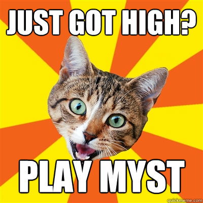 Just got high? play myst  Bad Advice Cat