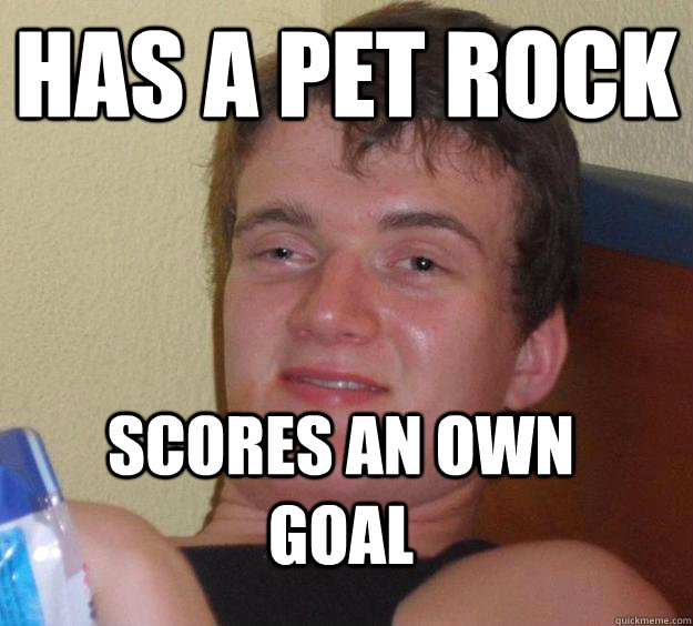 HAs a pet rock scores an own goal - HAs a pet rock scores an own goal  10 Guy
