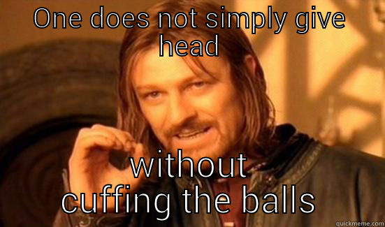 Truth bomb - ONE DOES NOT SIMPLY GIVE HEAD WITHOUT CUFFING THE BALLS Boromir