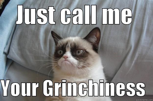 JUST CALL ME  YOUR GRINCHINESS  Grumpy Cat