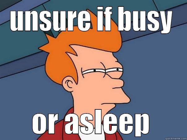 UNSURE IF BUSY OR ASLEEP Futurama Fry