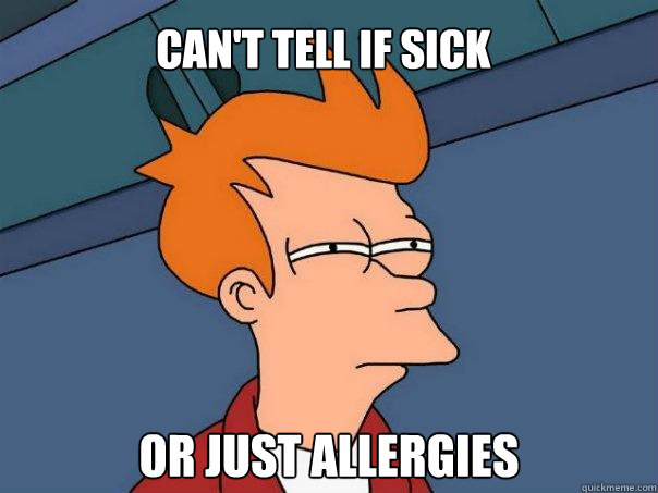 Can't tell if sick or just allergies  Futurama Fry