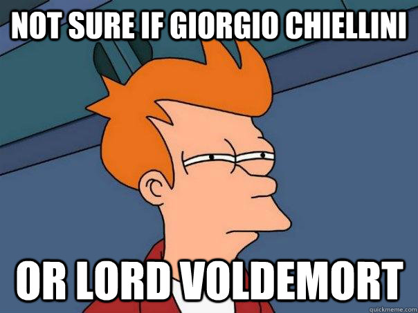 Not sure if Giorgio Chiellini Or Lord Voldemort   Futurama Fry