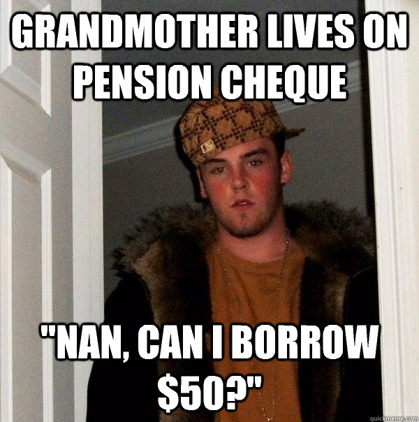 Grandmother lives on pension cheque 