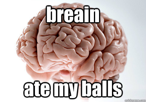 breain ate my balls   Scumbag Brain