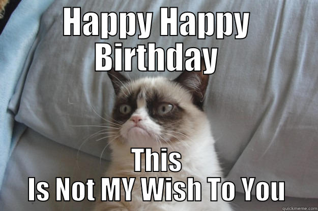 Grumpy Cat - HAPPY HAPPY BIRTHDAY THIS IS NOT MY WISH TO YOU Grumpy Cat