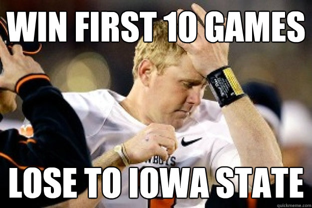 Win First 10 Games Lose to Iowa State  Disappointed Football Player