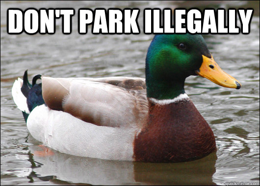 Don't Park Illegally   Actual Advice Mallard